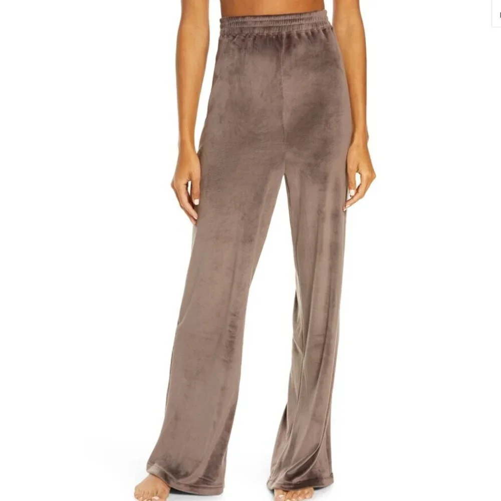 NWT SKIMS VELOUR Wide Leg PANTS Amethyst AP-LPT-0392